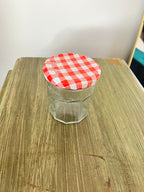 Glass Jar with Red Gingham Lid