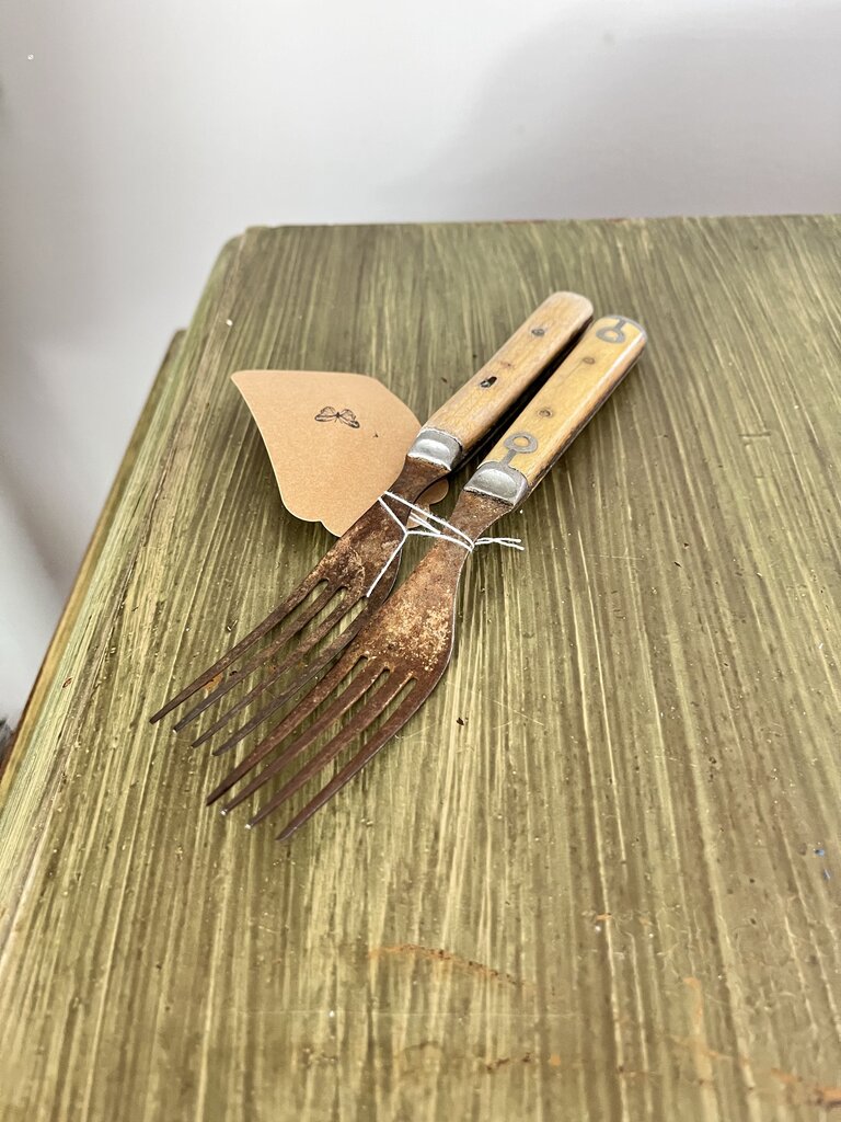 Antique 50's Bone Fork Set of 2