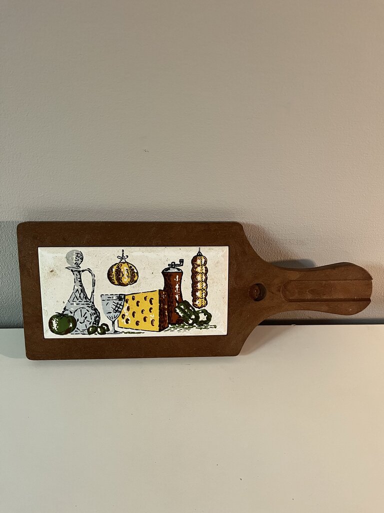 70's Wood Tile Kitchen Paddle Board Decor