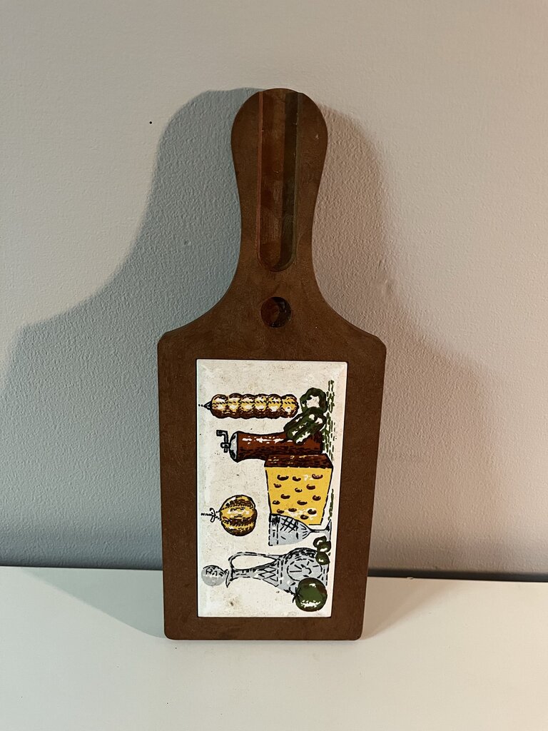 70's Wood Tile Kitchen Paddle Board Decor