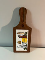 70's Wood Tile Kitchen Paddle Board Decor