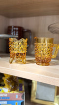 Amber Hobnail Mini toothpick holder