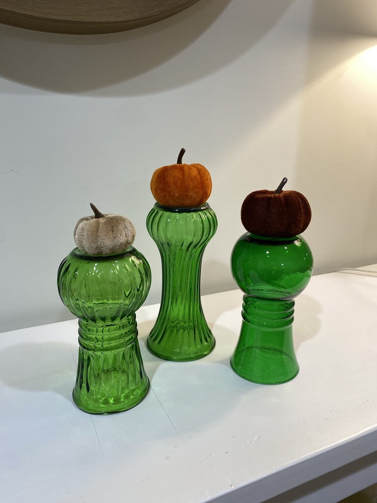 Green Hoosier Glass Florist Vase