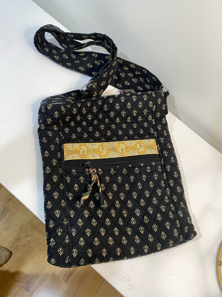Black and Cream Side Bag/Purse
