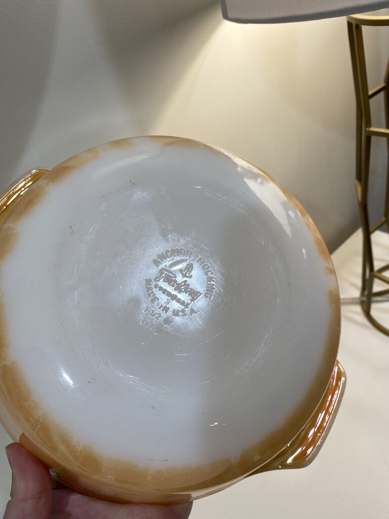 Fire King Peach Lustre Casserole Dish