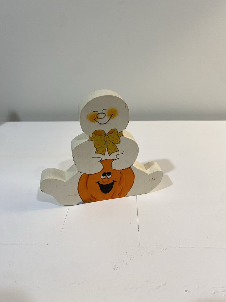 vintage 80's halloween ghost wood cutout