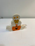 vintage 80's halloween ghost wood cutout