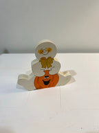 vintage 80's halloween ghost wood cutout