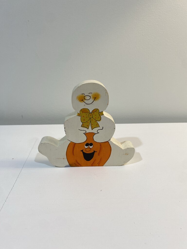vintage 80's halloween ghost wood cutout