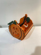 80's jack 'o lantern wood basket