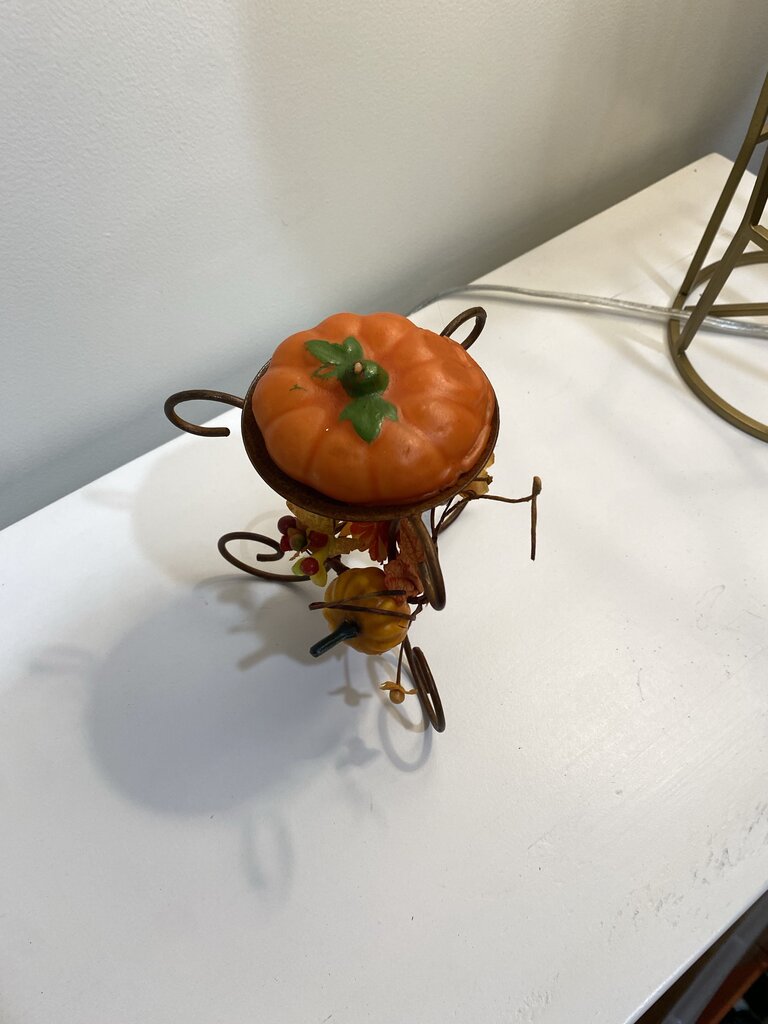 decorative pumpkin candle and fall votive