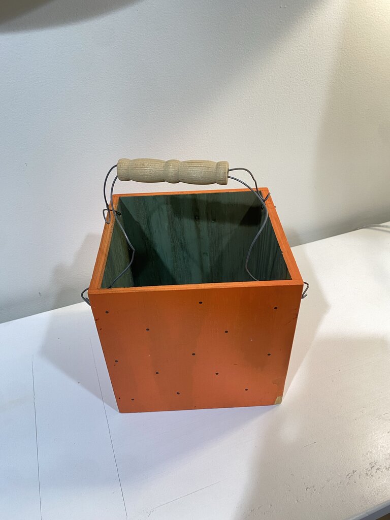 hand painted wood trick or treat box