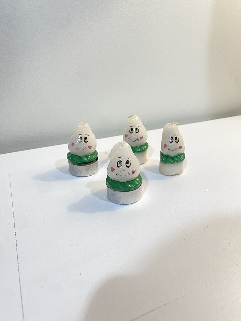set of 4 80's ghosts candles
