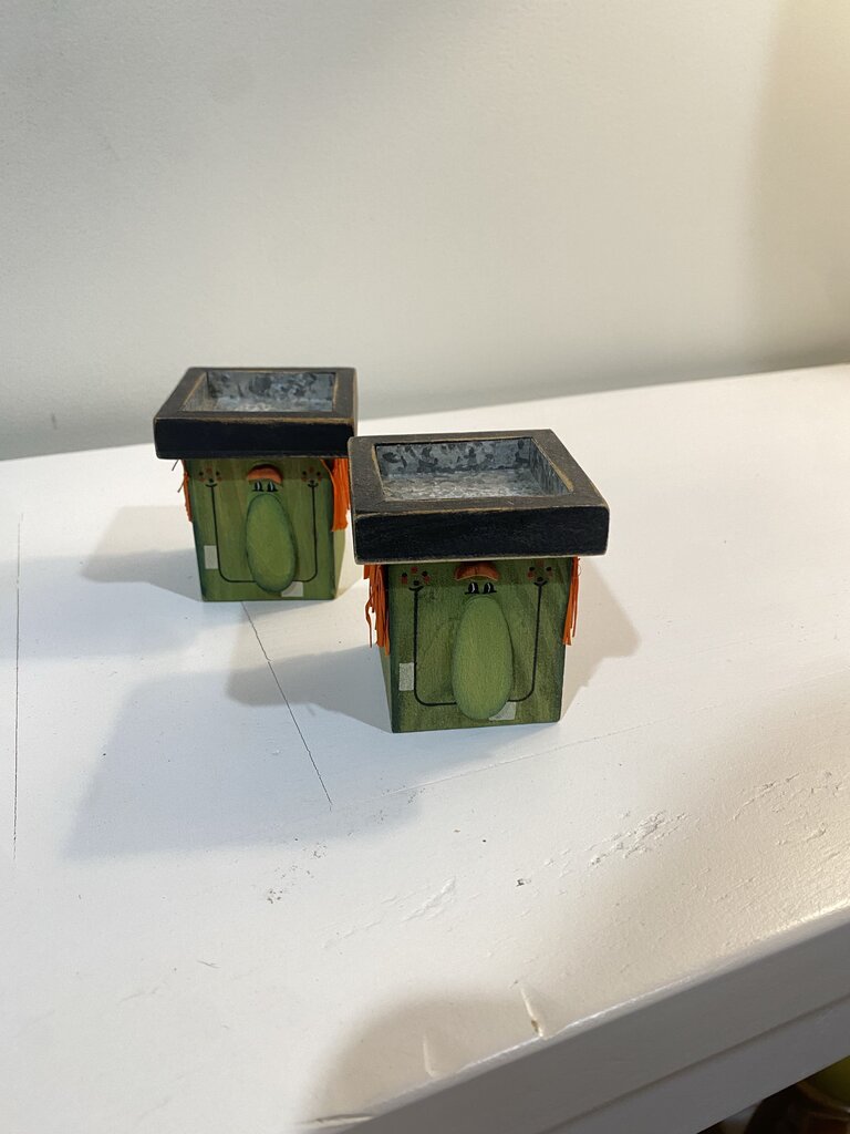 set of 2 monster candle holders