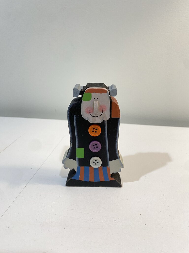 80's Wood Painted Frankenstein Collectible Figure
