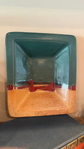 Teal & Terracotta Painted Rectangle Pottery