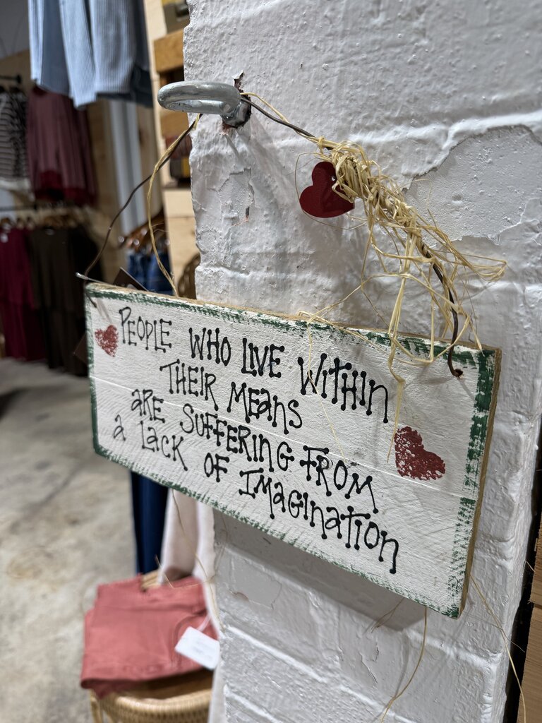 Hanging Imagination Handwritten Sign