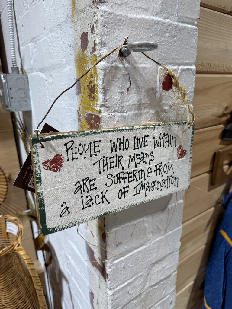 Hanging Imagination Handwritten Sign