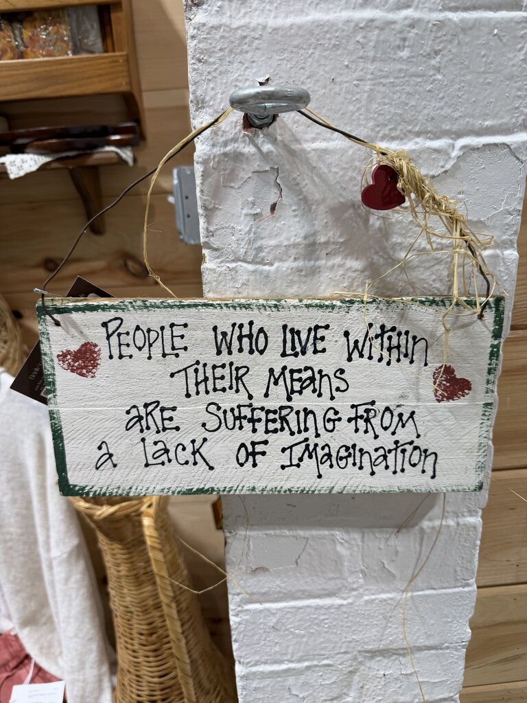 Hanging Imagination Handwritten Sign