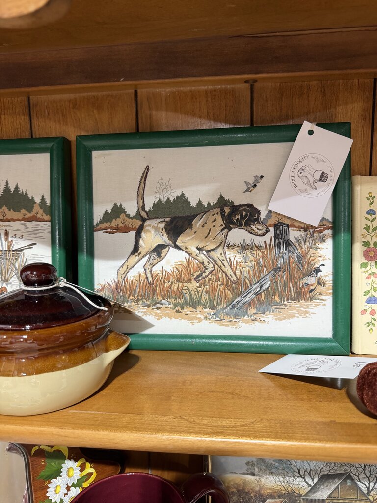 Set of 2 3D Hunting Dog Wood Frames