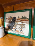Set of 2 3D Hunting Dog Wood Frames