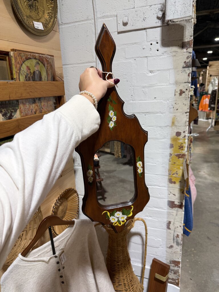 Handpainted Paddle Wooden Mirror
