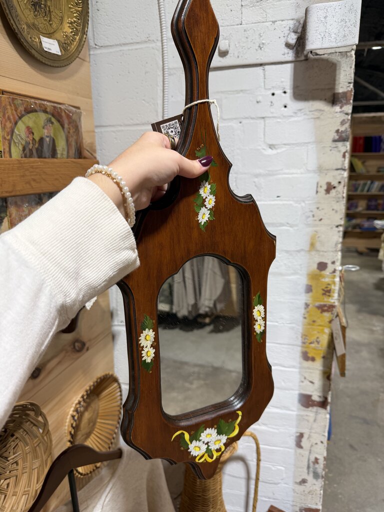 Handpainted Paddle Wooden Mirror