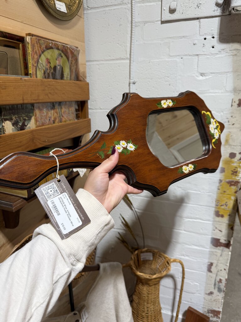 Handpainted Paddle Wooden Mirror