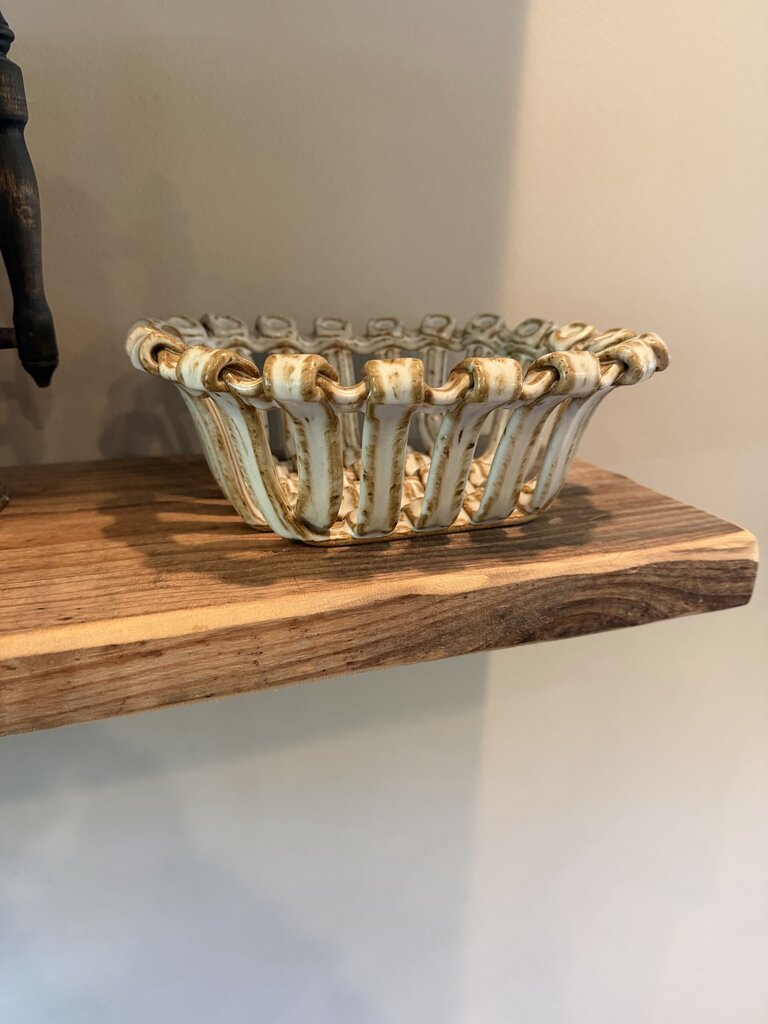 Woven Ceramic Pottery - Bread Basket