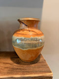 10" Orange/Gray Pottery Vase